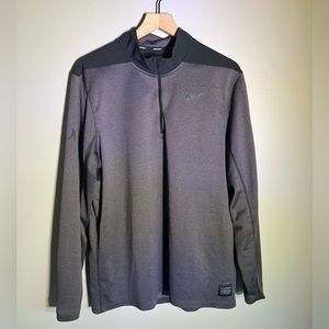 Mens Nike Golf Dri-Fit Long Sleeved 1/4 Zip Pullover - Grey - Size L